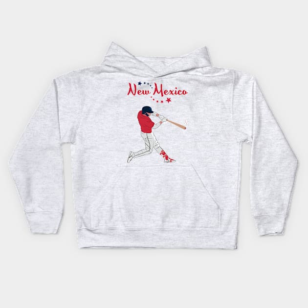 New Mexico USA Baseball Kids Hoodie by VISUALUV